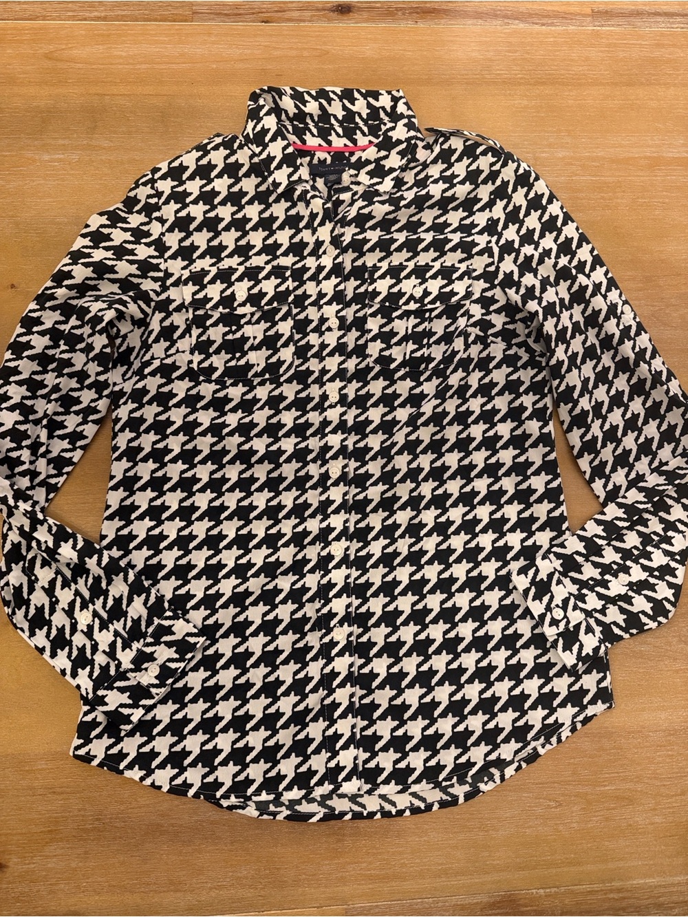 Tommy Hilfiger Houndstooth Blouse Size Small
